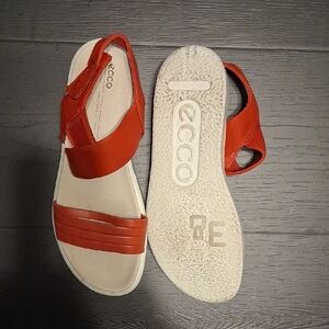 Ecco Red Leather Slingback Sandals for Women
